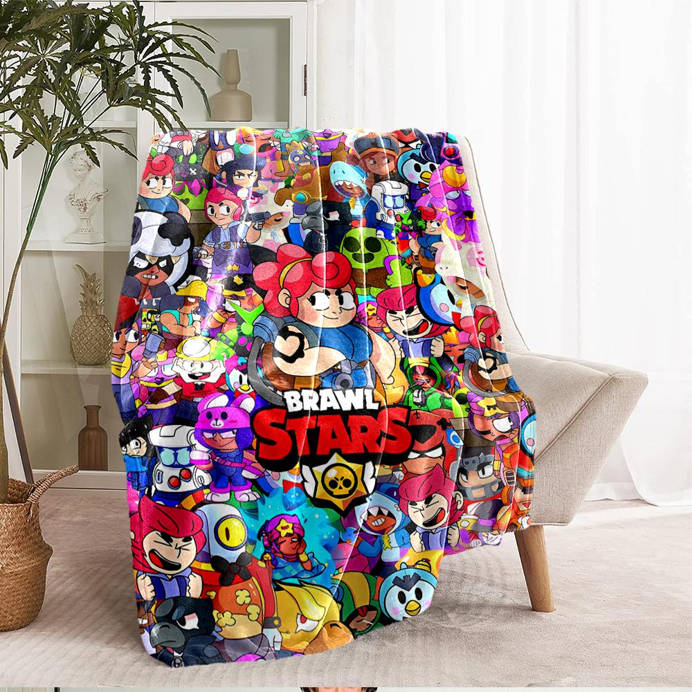 Brawl Stars Theme Printed Blanket - Perfect for Couch, Bed, Travel & Outdoor Use | Machine Washable, Cozy & Durable.