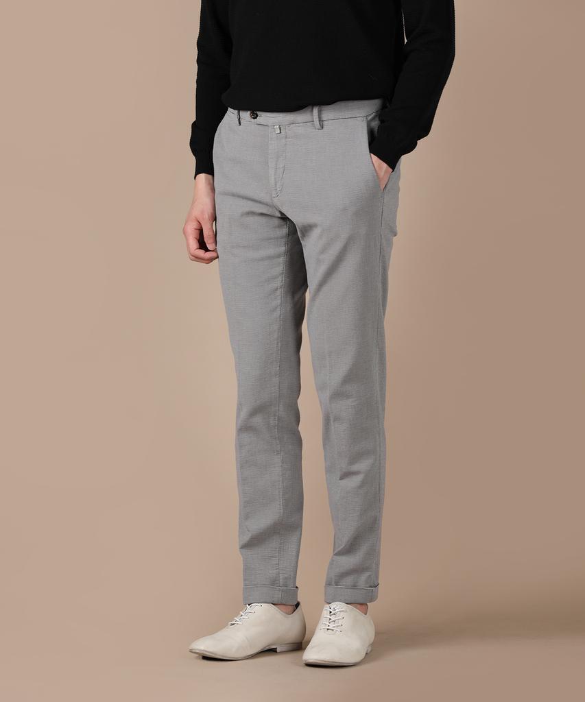 PANICALE Gray Regular Slim Fit Patterned Pants