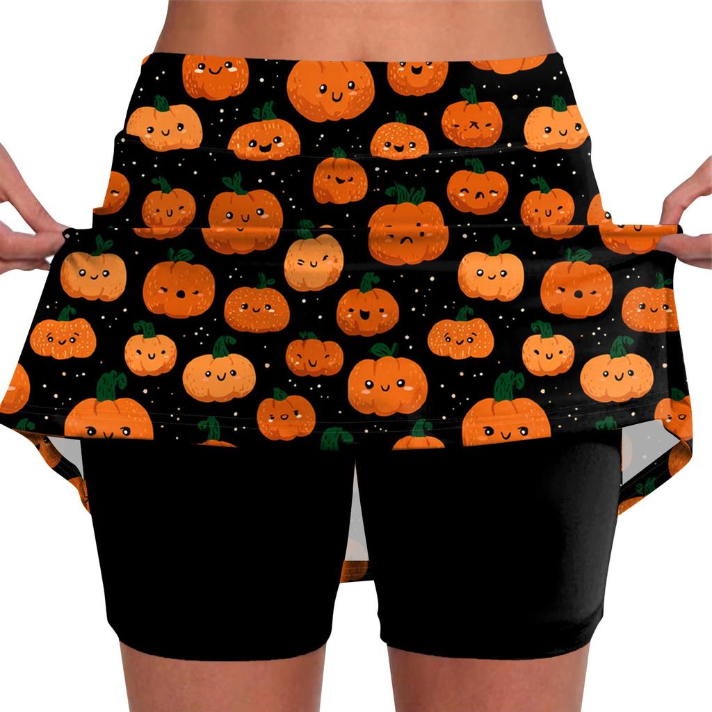 Elastic Yoga Culottes For Women Print Athletic Shorts Lightweight High Waist Skinny Joggers