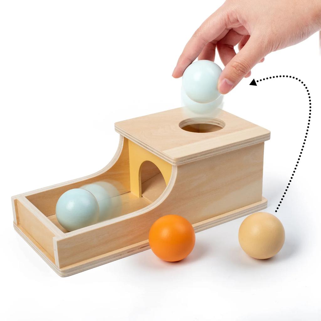 Kid Educational Toy Children Montessori Object Permanence Box Hammer Box Macaron Wooden Toys Coin Ball Sensory Matching Toys