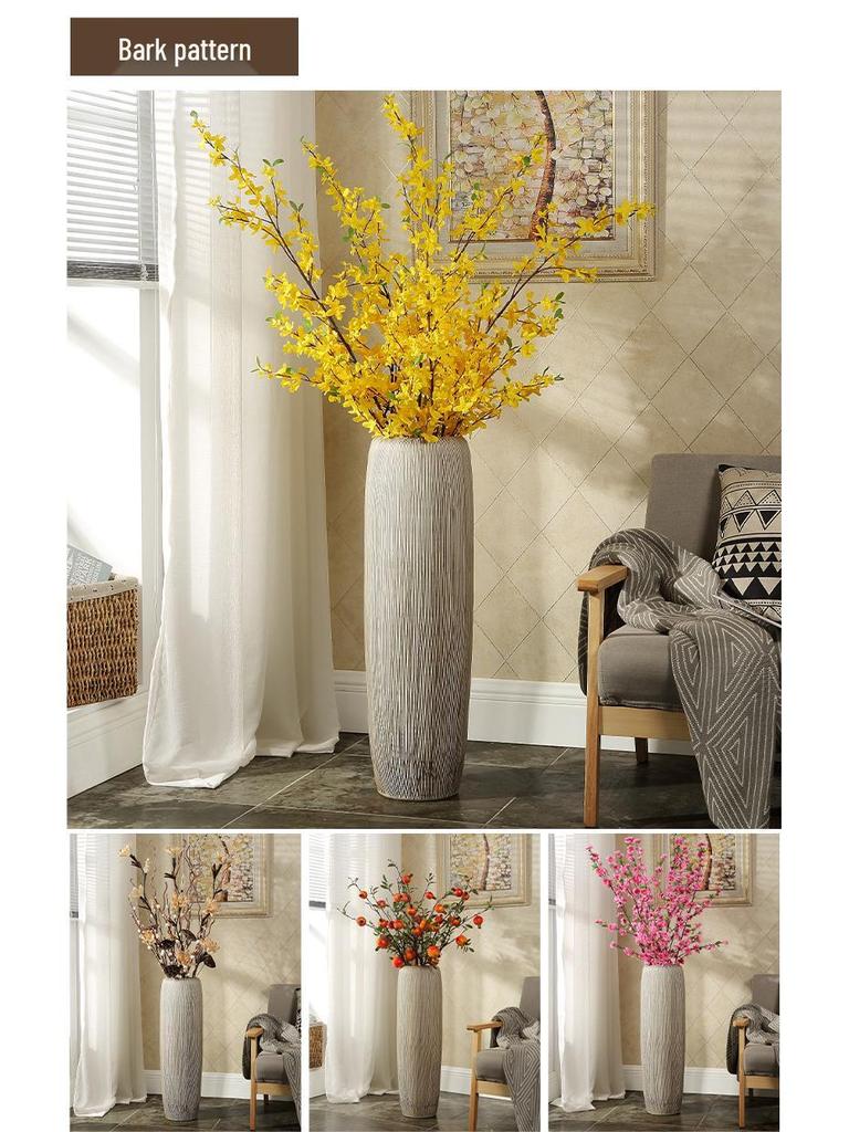Modern American Large Ceramic Floor Vase for Dry Flowers