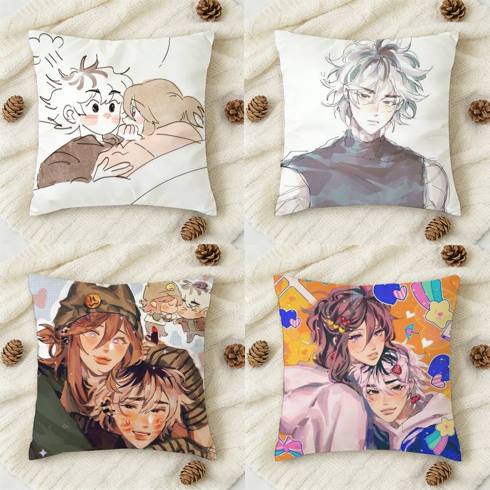CCherry Crush Anime Doublesided Printed Square Decorative Cushion Cover for Sofa Living Room Home Decor