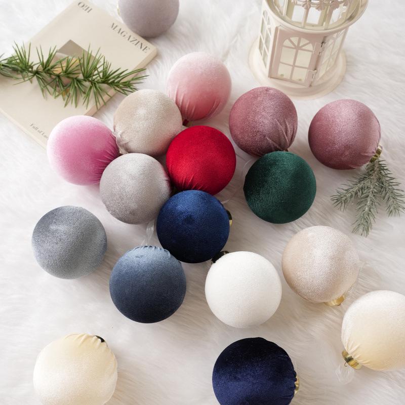Velvet Fabric Christmas Tree Hanging Ornament - Decorative Ball