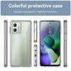 For Motorola Moto G54 5G Case Clear Phone Cover with Electroplating Buttons (Big Rear Lens Hole)