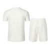 Men's European Solid Color Jacquard Summer Casual Round Neck Short Sleeve T-shirt & Shorts Set
