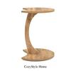 C Shaped Coffe Table, Wheeled Side Stand, Atlantic Pine Finish, Particleboard Rolling Sofa, Bedside Table