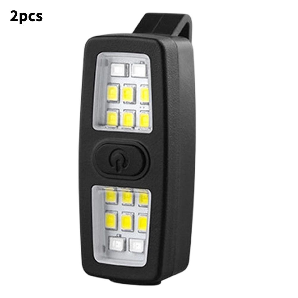 2pcs Clip-On Flashlight Rechargeable Hands-Free Running Light With 7 Modes For Runners Night Running Dog Walking Camping Hiking