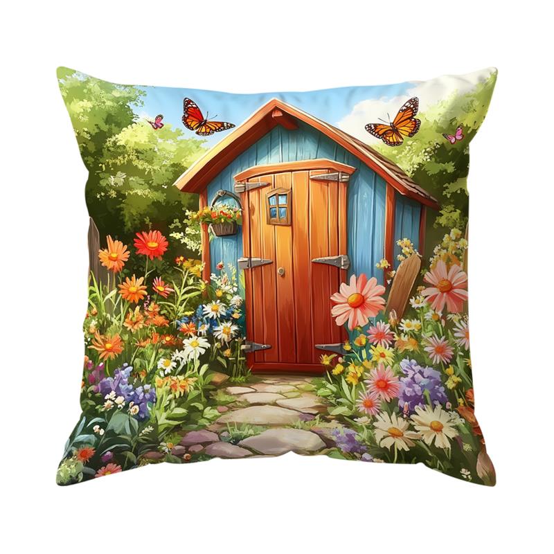 1 Pc Spring Garden Pillow Cover For Home Living Room Bedroom Sofa Office Decorative Pillowcase Soft Throw Pillows 45*45 Cm