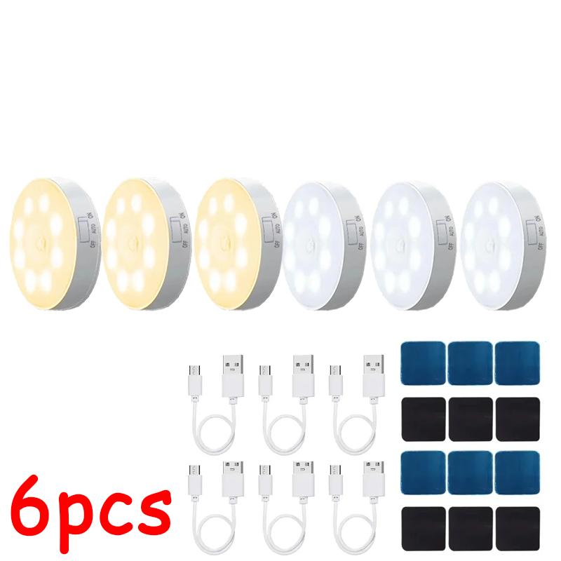 Bewegungssensor Licht USB Wiederaufladbares Nachtlicht LED Lampe für Küche Schlafzimmer Treppe Flur Schrank Kleiderschrank Nachtlicht