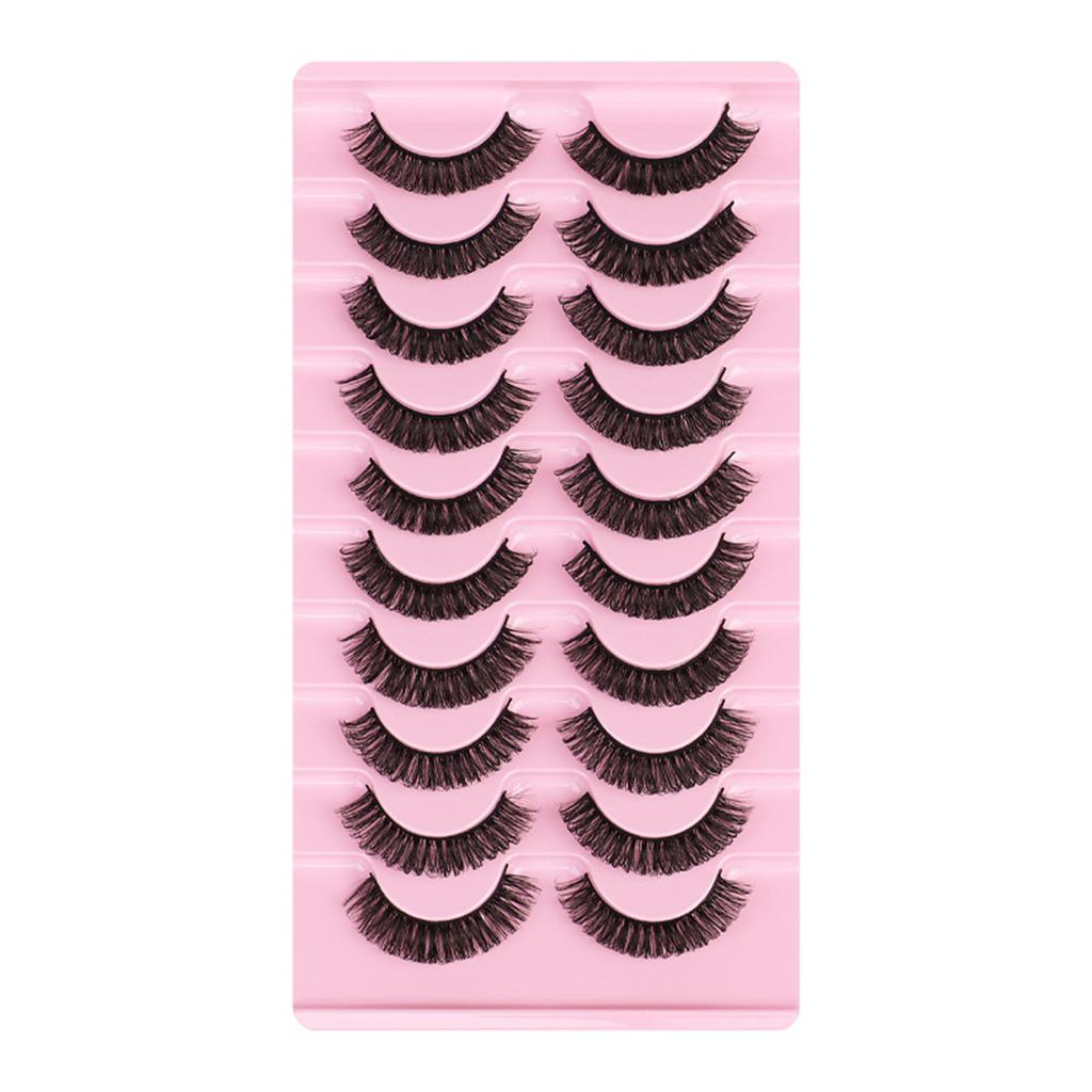 10 Pairs Reusable Self Adhesive Eyelashes No Glue   or Eyeliner Needed Natural Thick False Lashes