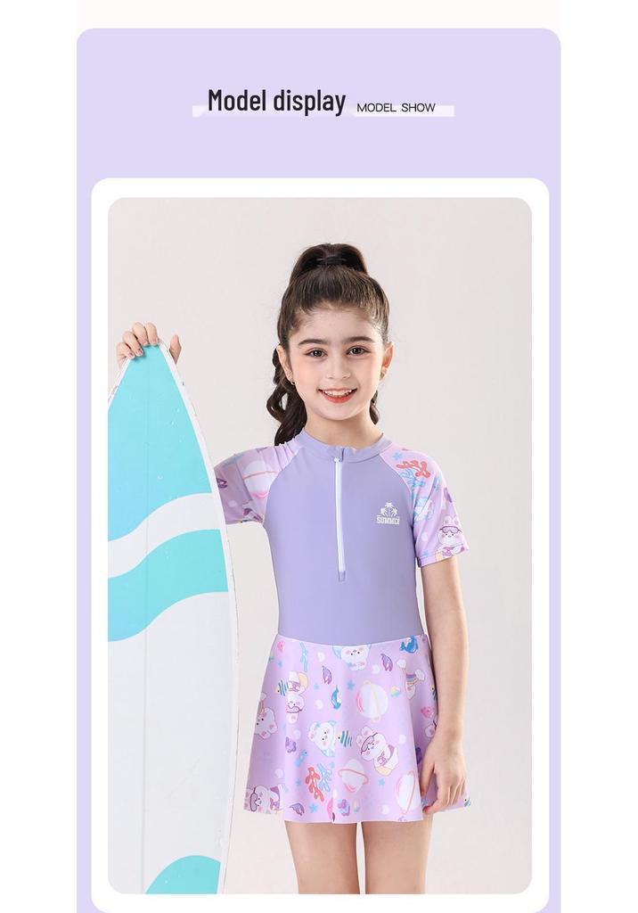 New 2025 Girls' One-Piece Quick-Dry Swimsuit for Kids - Ideal for Hot Springs & Training