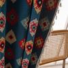 Bohemian Style Curtains Blue Geometric Jacquard Fringe Valance Home Bedroom Living Room Balcony Decorative Curtains