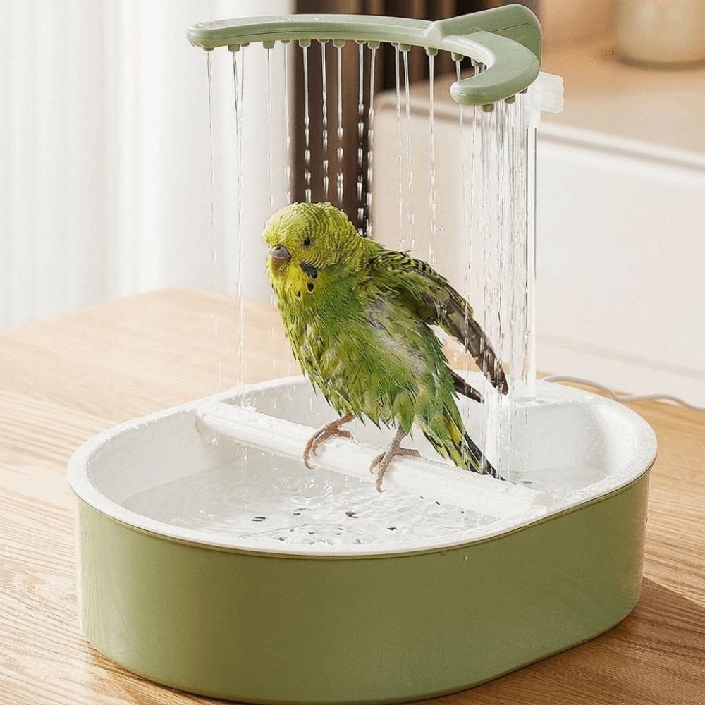 USB Electric Circulating Water Bird Bathtub with Resting Stick U-shaped Parrot Shower Indoor Cage