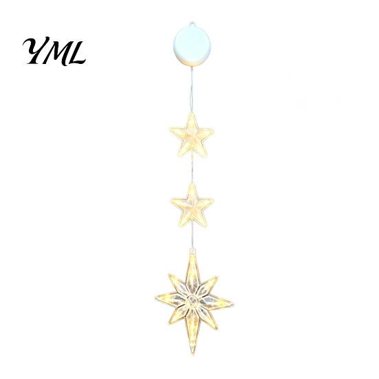 LED Window Decoration Star Moon Hanging Light, Warm String Lights, Christmas Tree Pendant Decorations Decorative Atmosphere Lamp for Home Holiday