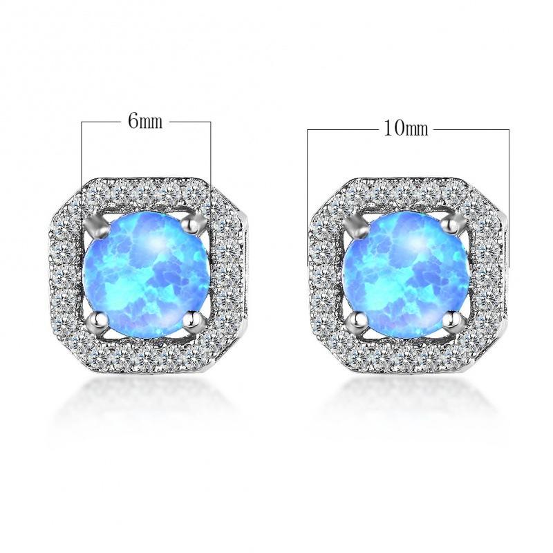 Hot-selling crystal zircon stud earrings slightly inlaid with white diamonds, fashionable and simple earrings for women