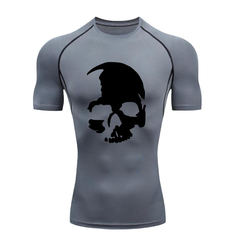 Skeleton Men's Sports T-shirt for Fitness Training Fitness Compression Men's Training T-shirt  Workout T-Shirt