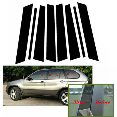 8Pcs Car Door Window Trim Pillar Posts Pillar Cover Stickers for for BMW X5 E53 2000-2006 Auto Styling