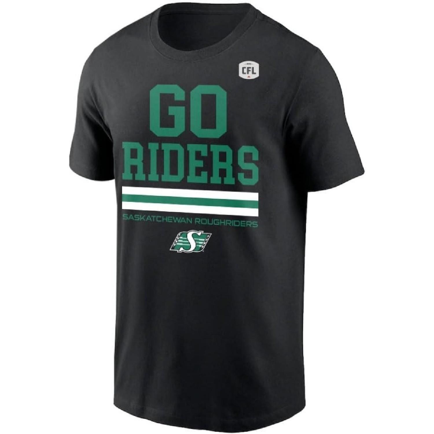 Philcos CFL Saskatchewan Roughriders Go Riders Black Small T-Shirt S