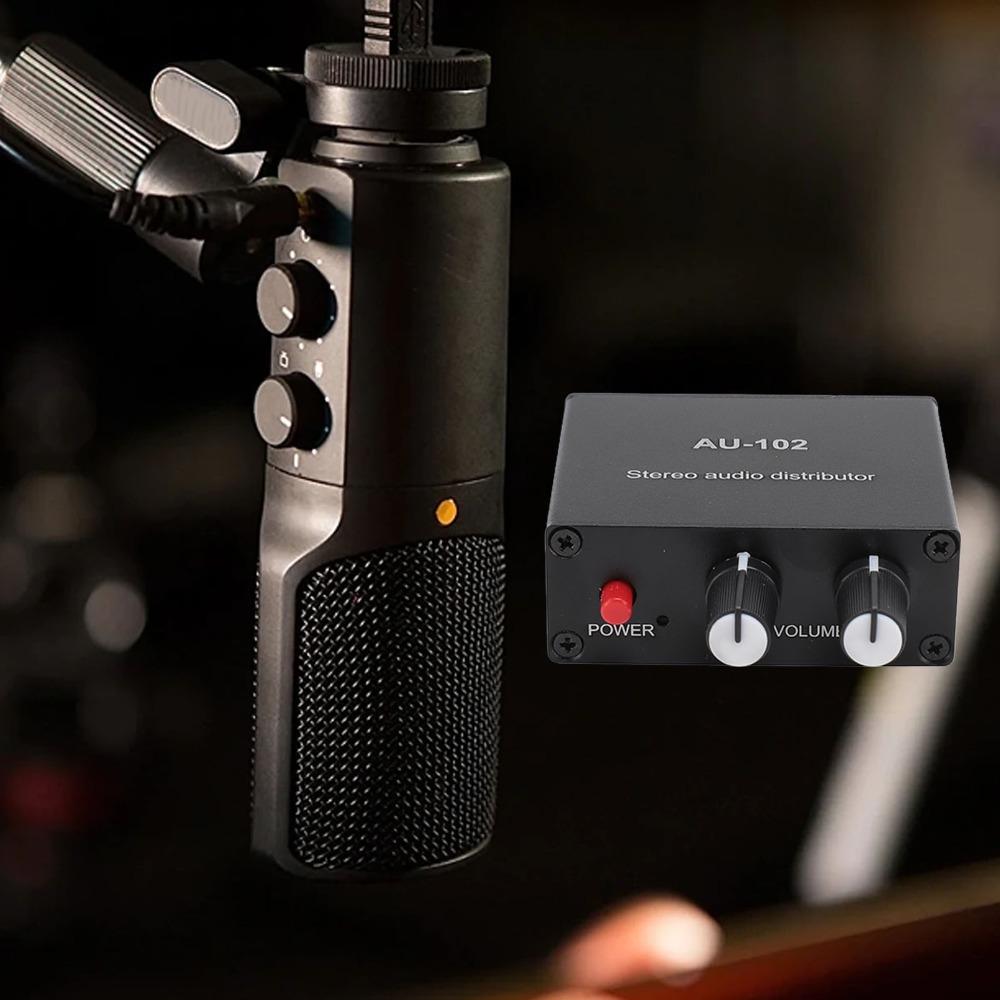3.5mm 2 Channel Sound Amplifier 1 Input 2 Output Sound Preamplifier  DIY Audio Equipment