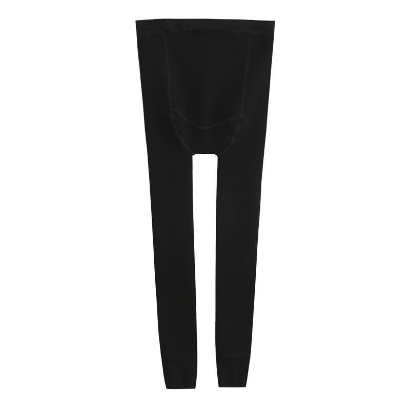 Leggings de maternité en nylon pour femmes - Coton chaud doublé de velours pour l'automne et l'hiver, collant une pièce grande taille