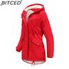 BITCED Autumn/Winter Women's Cotton Coat Solid-Colour Hooded Parka Thick Cotton Coat with Fleece Lining