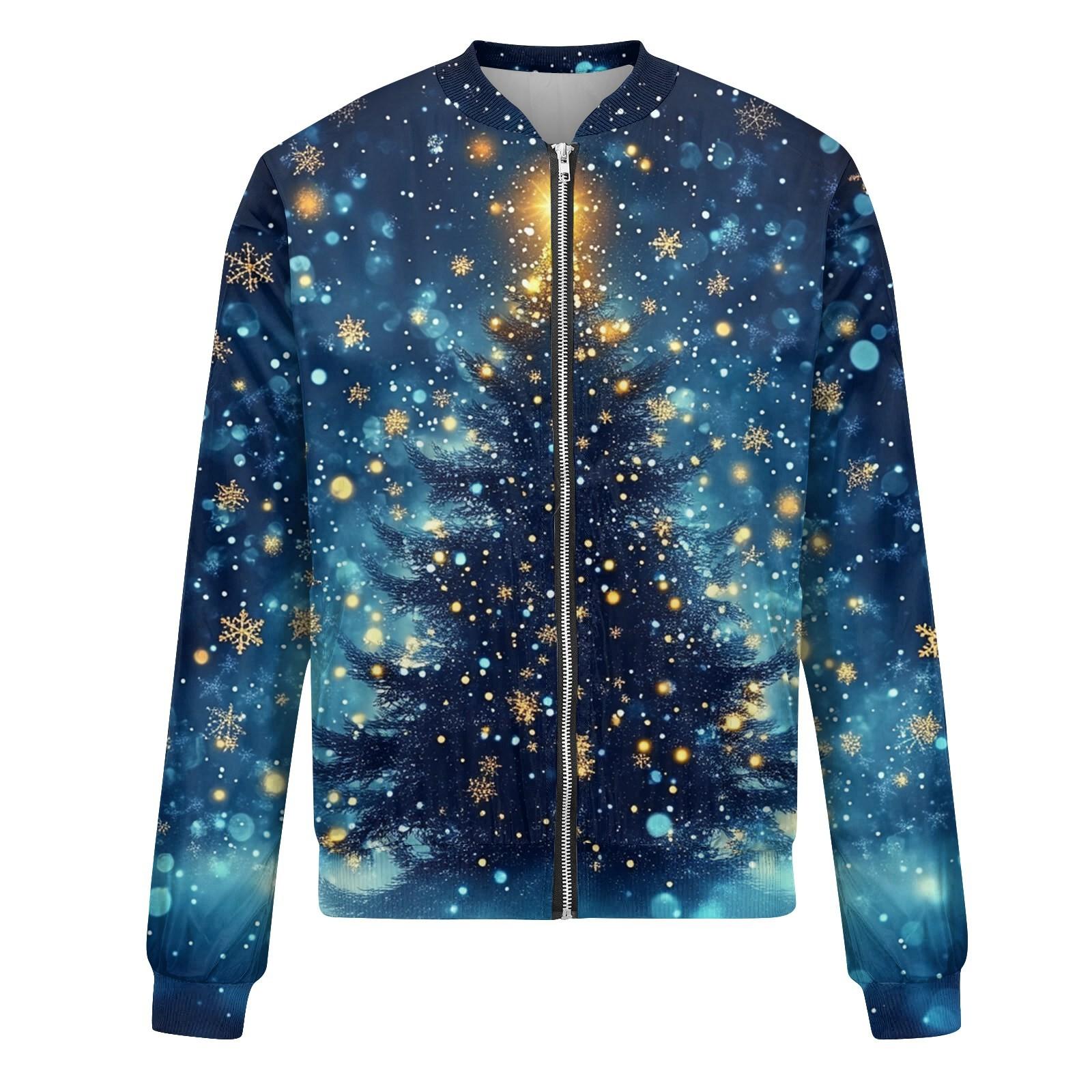 Женская легкая короткая куртка с длинными рукавами на молнии с принтом — фото 3