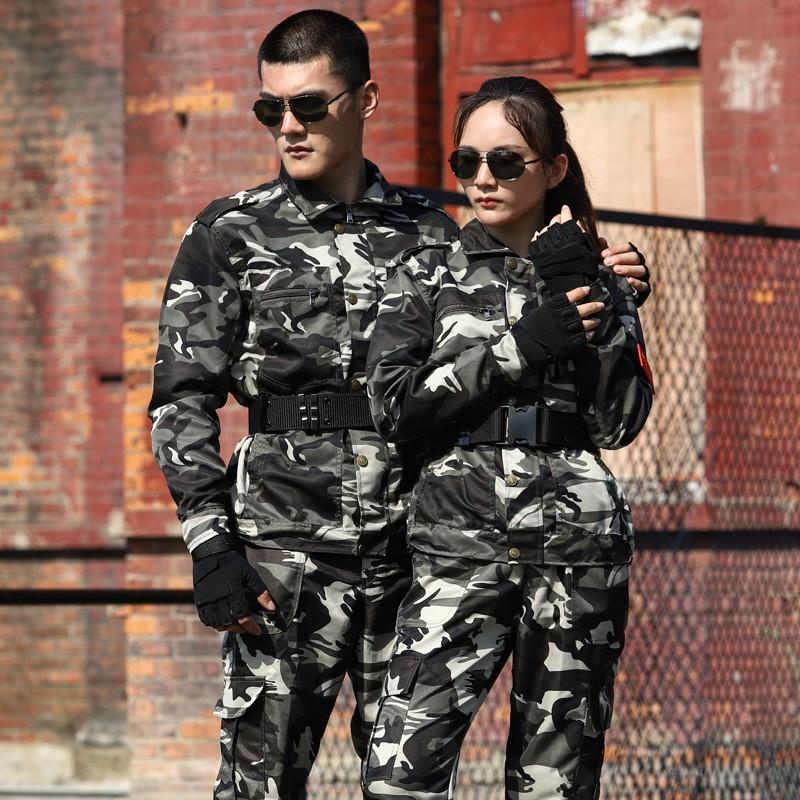 Mens Camo Tactical Uniform Set Quick-Dry Breathable Workwear Military Training Outdoor Hiking Camping
