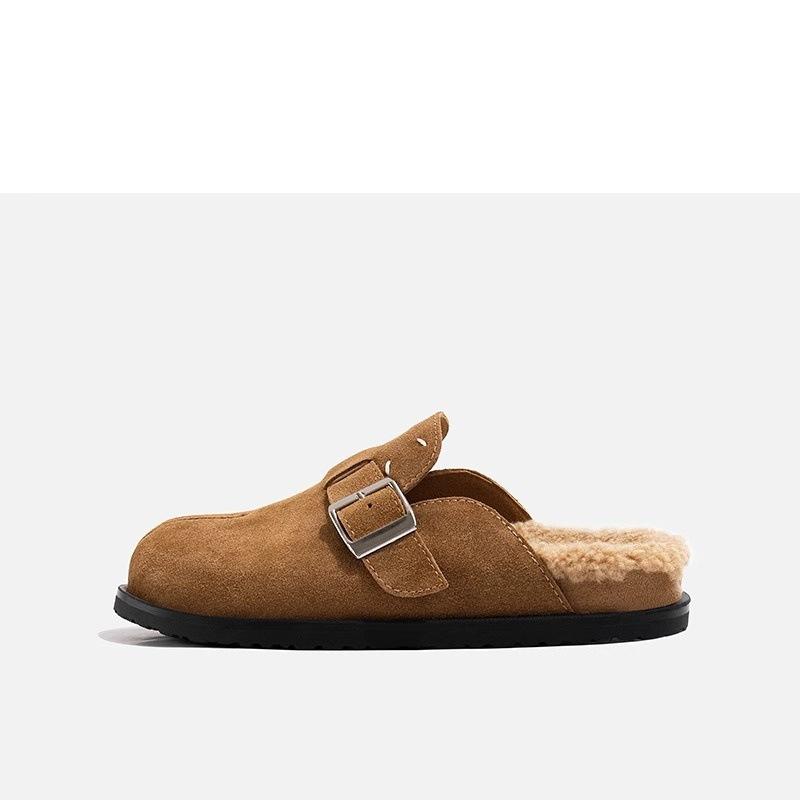 

Mao Mao women s new autumn and winter one-pedal velvet Boken single shoes with thick soles and half tows 40