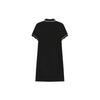 Fila Solid Color Casual Sports Polo Dress Women Dresses Black F11W228301FBK
