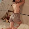 Sexy Satin Pajamas, Butterfly Halter Tops with Chest Pads, Large-sized Erotic Underwear, Pure Desire Uniform Set for Women 1076
