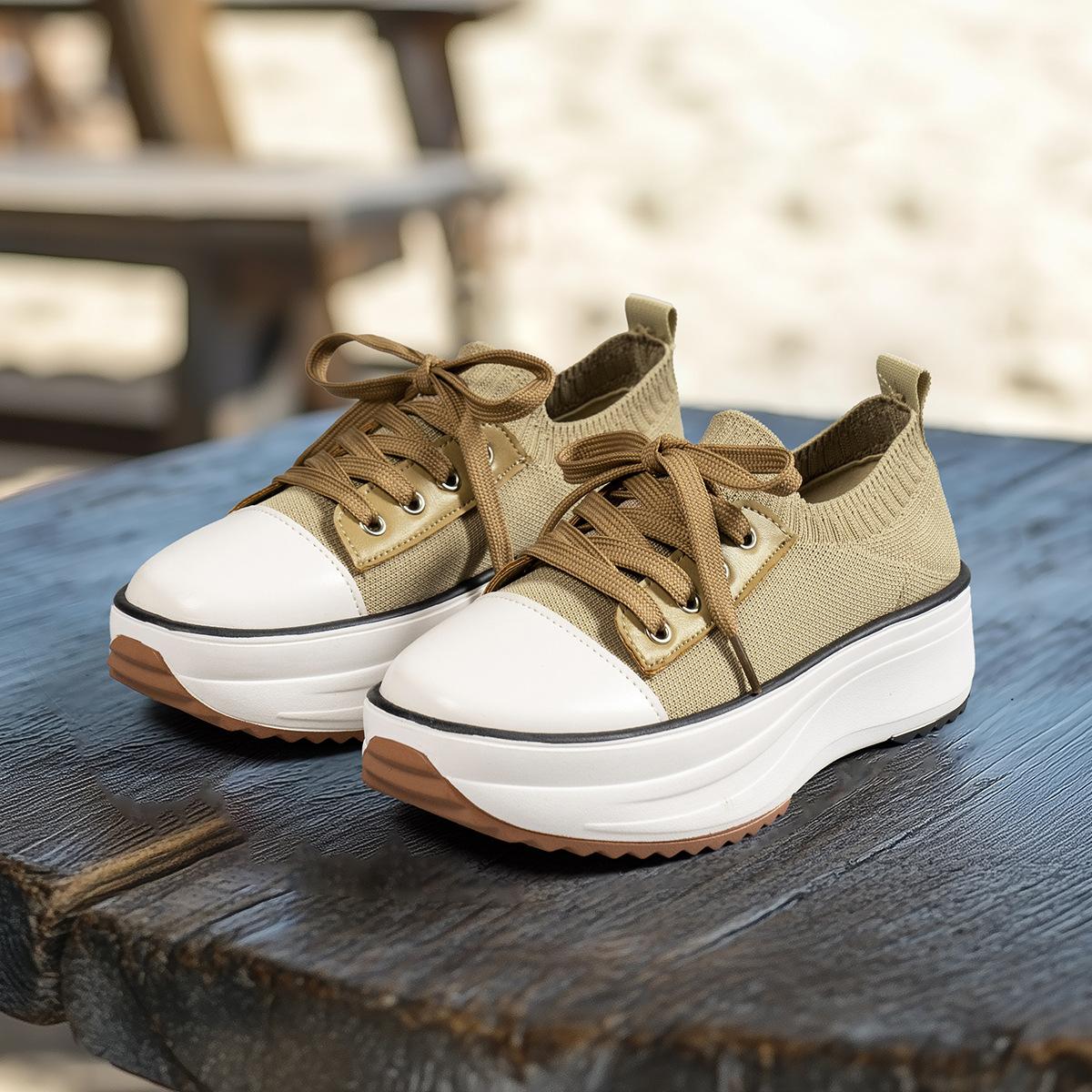 

Осень новая мода повседневные низкие парусиновые туфли женские 43 хаки