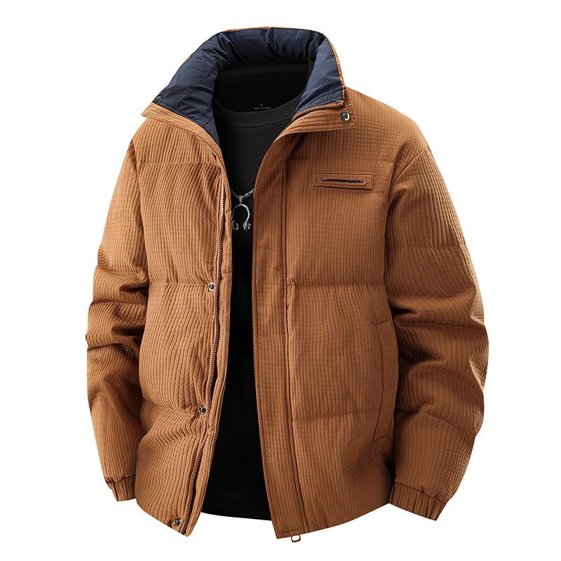 Men's Trendy Winter Down Jacket, Dual Opening, Thickened for Warmth, High-Quality Lapel Outerwear, National Standard Live Stream Best Seller.