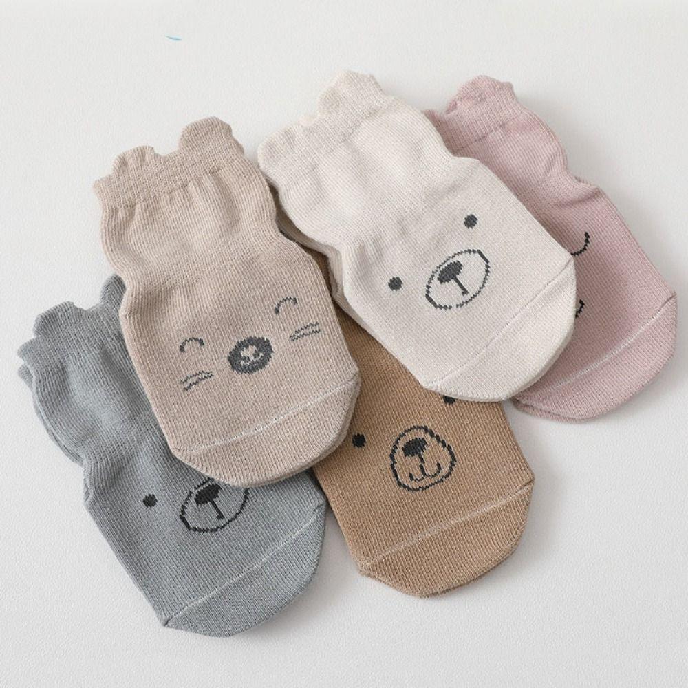 5Pairs Non-slip Toddle Step Socks Breathable Short Tube Socks Soft Baby Cotton Socks  Newborn