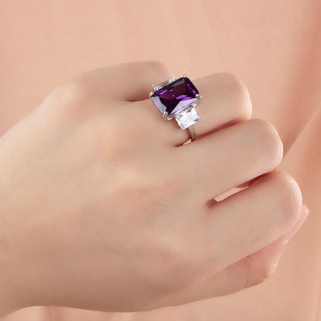 

Cellacity 10*14 мм кольцо с большим желтым топазом и драгоценным камнем для очаровательной леди, серебро 925 пробы, ювелирное кольцо для женщин, размер 6-10, подарок 6 фиолетовый