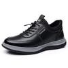 Spring new men's shoes breathable business leather shoes lace-up round head casual shoes soft sole comfortable shoes