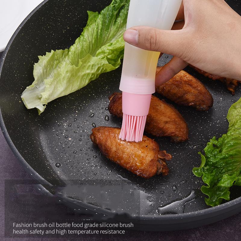 1 Stück Grill-Borstenbürste, Ölkontrollbürste, Silikon-Grillbürste, Silikon-Butterflaschen-Schräg-Sweep-Ölflaschen-Sweep mit Kappe