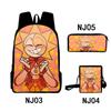 3Dsundropfnaf Backpack Student School Bag Crossbody Bag Pencil Bag Three-Piece Trend
