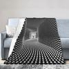 Whirlpool Dizziness Pattern Flannel Blanket Winter Soft Durable Throw for Sofa Bed Living Room Boys Girls Funny Cover