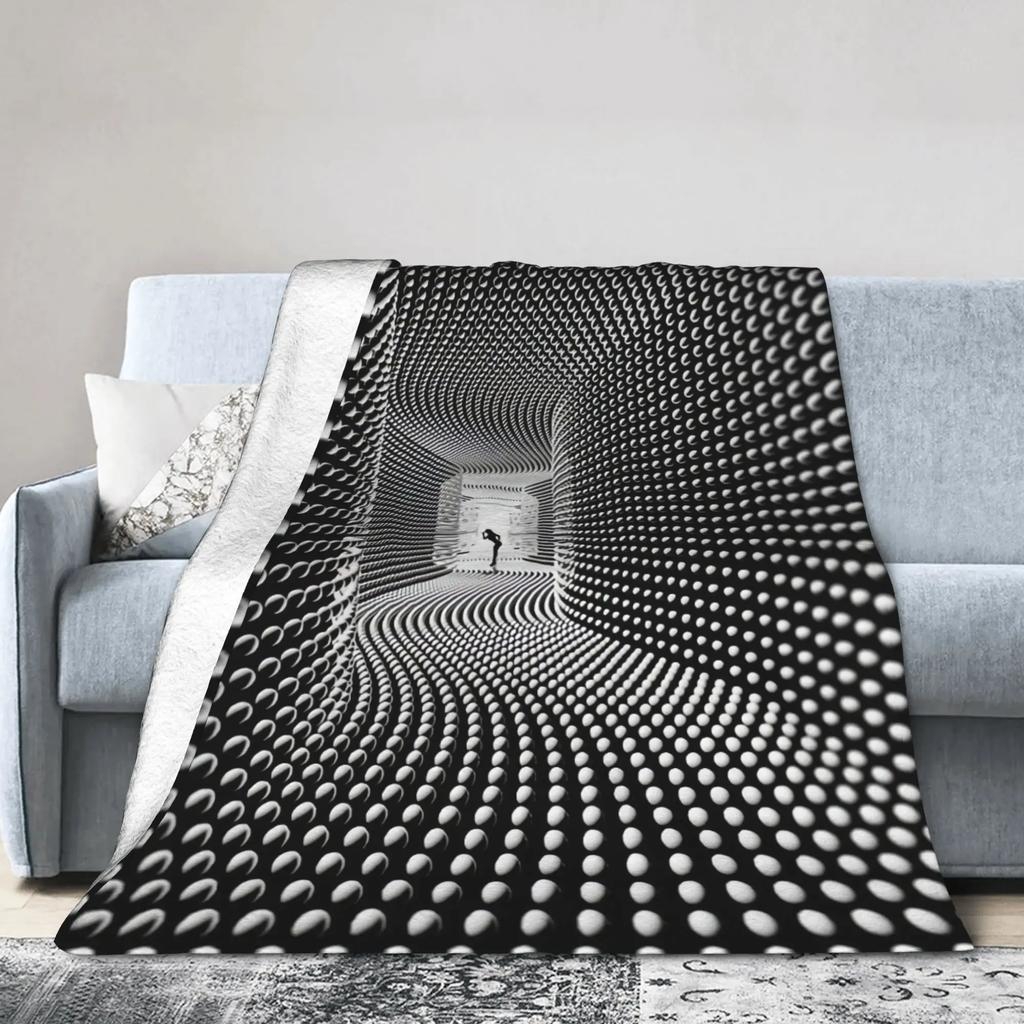 Whirlpool Dizziness Pattern Flannel Blanket Winter Soft Durable Throw for Sofa Bed Living Room Boys Girls Funny Cover