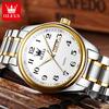 OLEVS Trendy popular mens watches Dual Calendar waterproof Arabic numeral scale luminous quartz wristwatch genuine watch for man