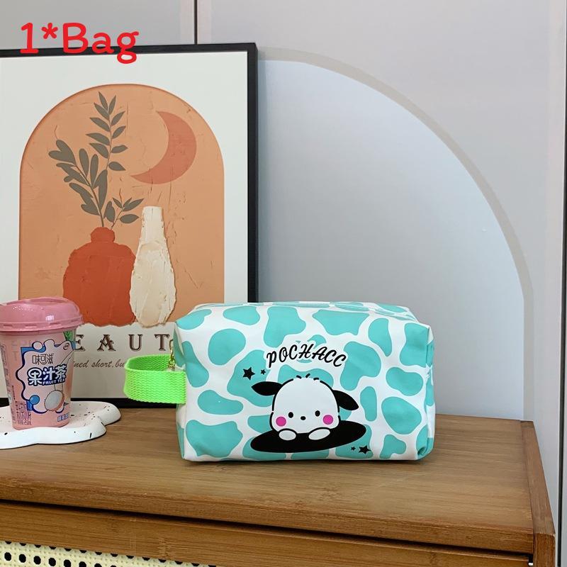 Cinnamoroll Kuromi Melody Print Nylon Travel Makeup Bag With Breathable Design For Unisex Use