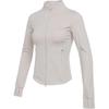 Slim Knit Stand Collar Zip Logo Jacket Women Jacket Gray KF2665