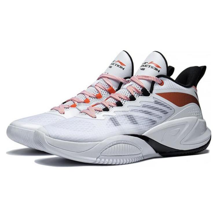 New LiNing Storm 2023 Anti Slip Wear Resistant Low Top Basketball Shoes Men's White ABFT021-2