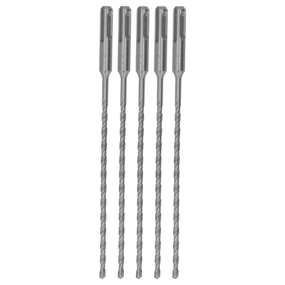 5pcs Cross-Type Double Thread Rotary Hammer Bit Concrete Drill Bit Kit For Brick Walls
