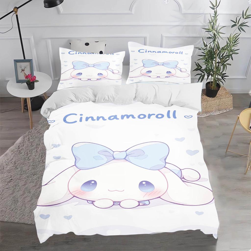 Cinnamoroll MINISO Sanrio Bedroom Children'S Bedding Set Duvet Cover Comforte Queen With Pillowcase Christmas Gifts Home