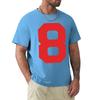 Number 8, Red eight, Sports number 8 T-Shirt hippie clothes summer tops black t shirts for