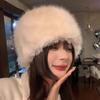 Imitation Mink Fur Winter Fisherman Hat Temperament Anti-cold Basin Cap Plush Bucket Hat  Travel