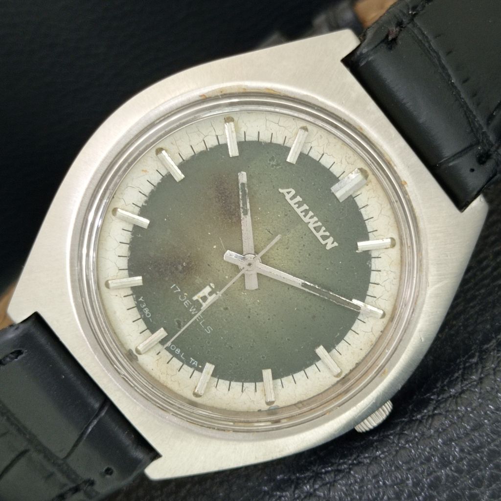 ВИНТАЖНЫЕ МЕХАНИЧЕСКИЕ ЧАСЫ ALLWYN 6300A ИНДИЯ МУЖСКИЕ ОРИГИНАЛЬНЫЙ ЦИФЕРБЛАТ a706080-1