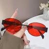Ovale Sonnenbrille für Damen & Herren Klassische Shades Eyewear Metallrahmen Punk Sonnenbrille UV400 Schutz Streetwear Accessoires