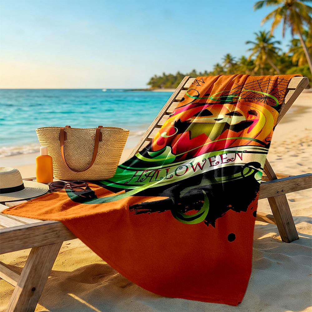 Halloween Beach Towel Super Soft Microfiber Quickdry Fabric Comfortable Lightweight